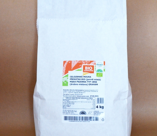 Mouka pšeničná celozrnná jemně mletá BIO 4 kg