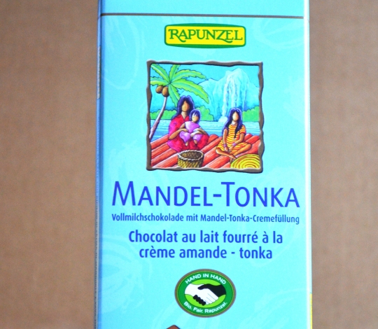 Bio mléčná čokoláda s náplní MANDLE-TONKA RAPUNZEL 100 g